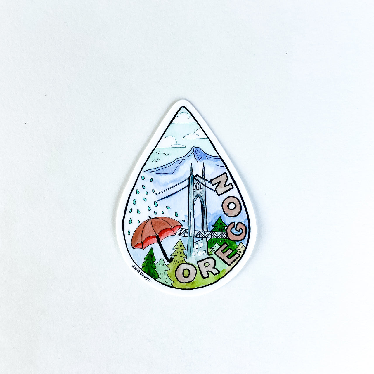 Oregon Raindrop Sticker