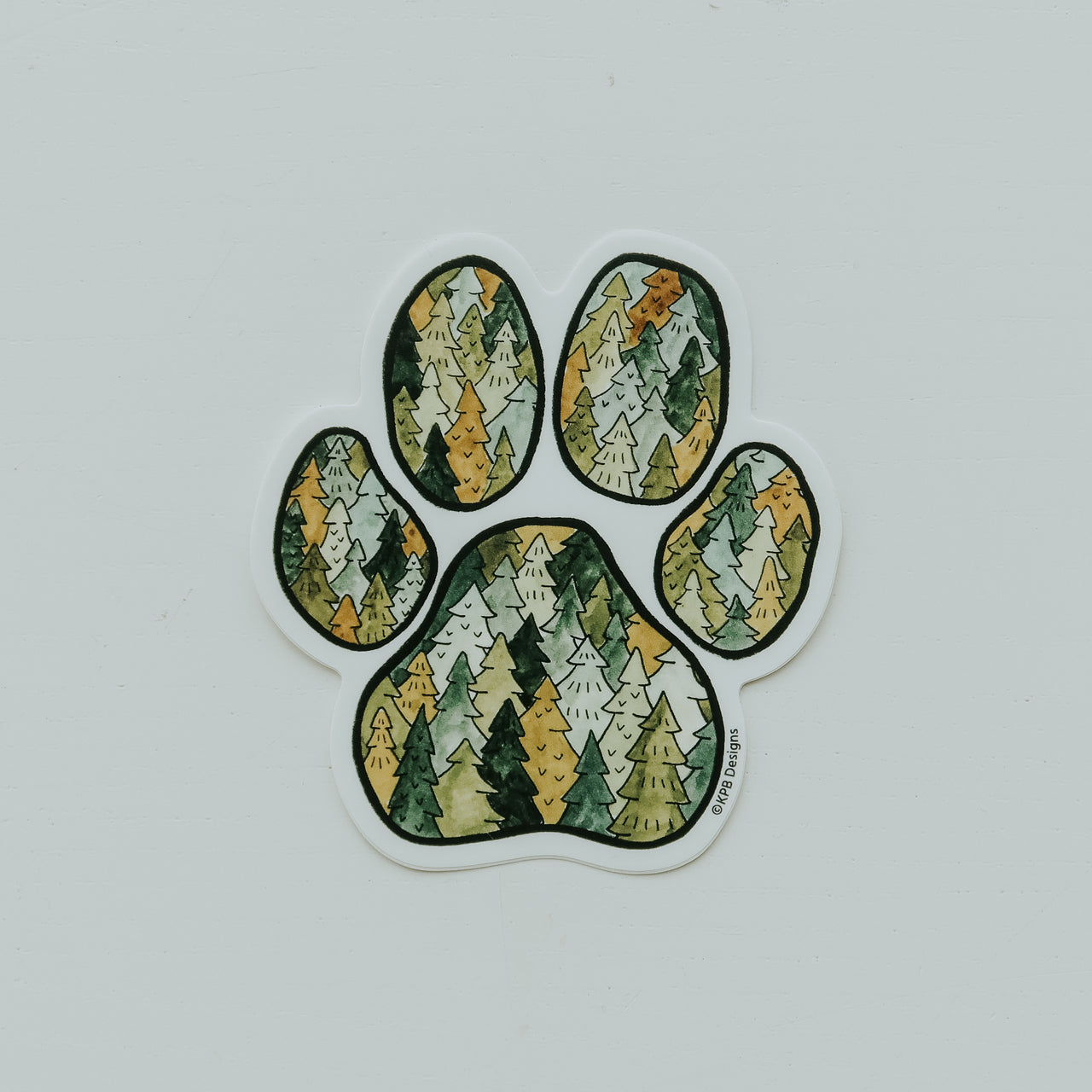 Trees Dog Paw Sticker