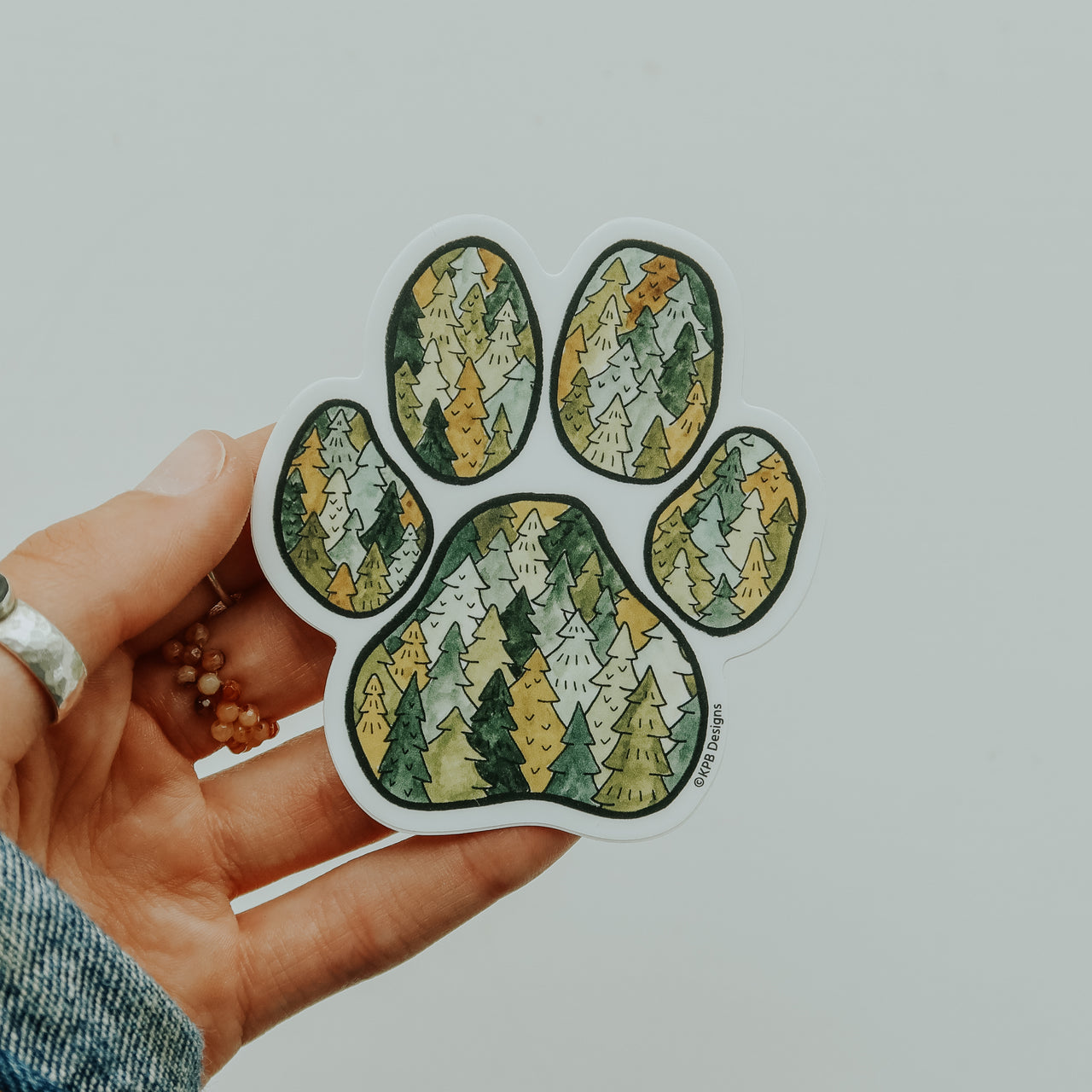 Trees Dog Paw Sticker