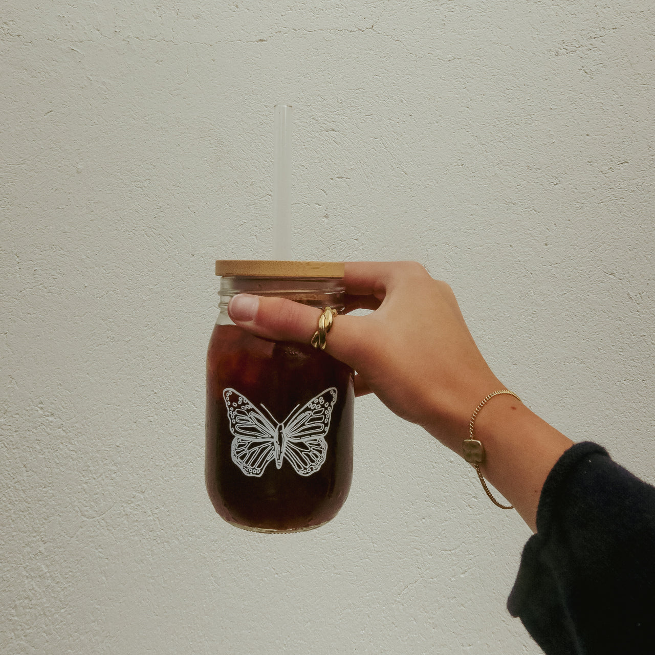 Butterfly Drinking Jar
